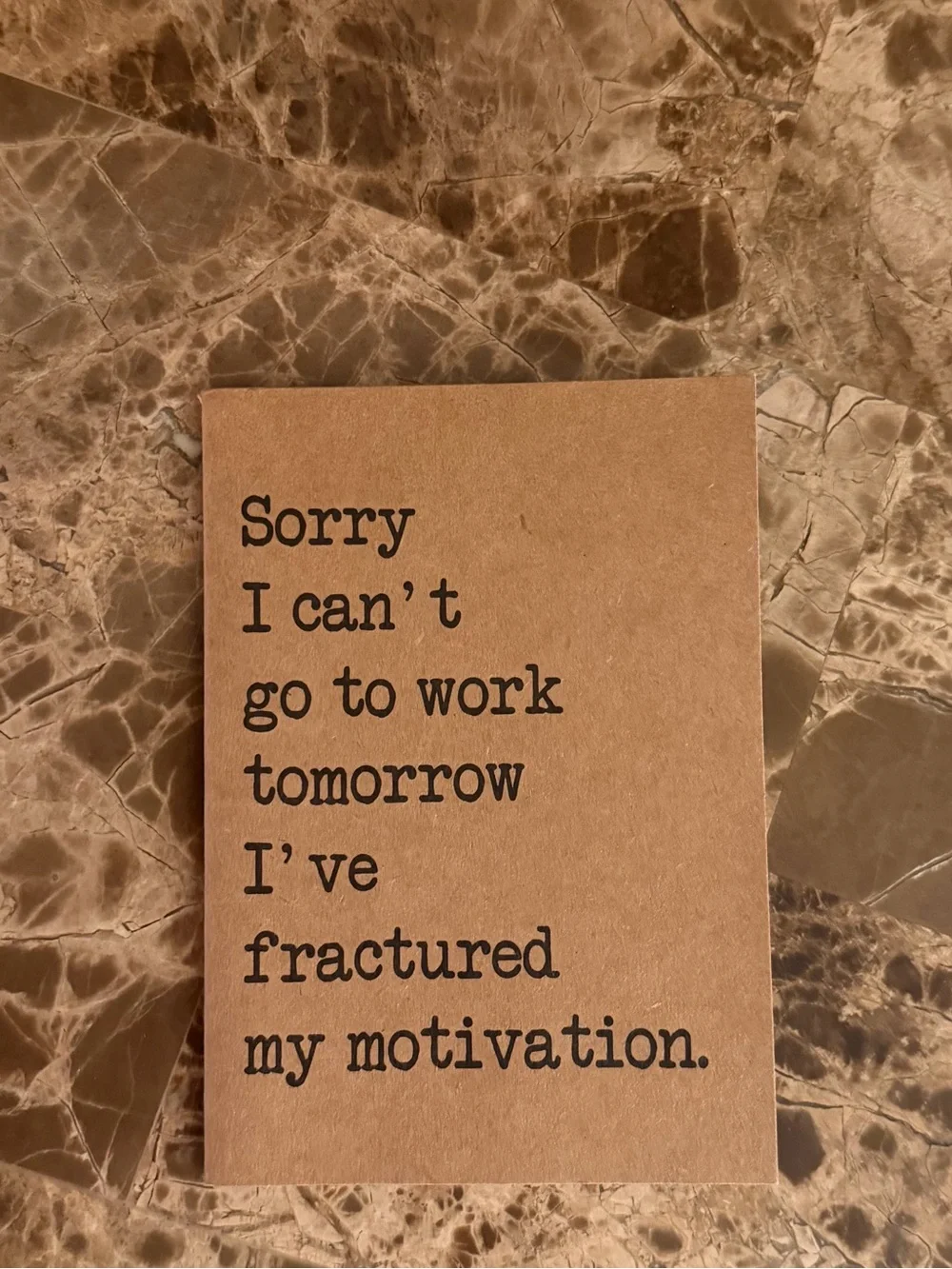 Sarcastic Funny Tiny Notebook in Brown with Black Text